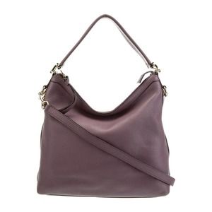 Gucci Purple Leather Hobo Shoulder Bag Tote Convertible Detachable Strap